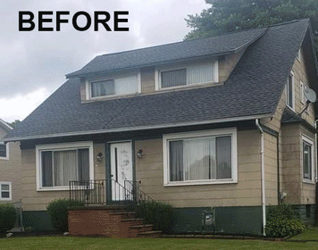 Residential home exterior before and after